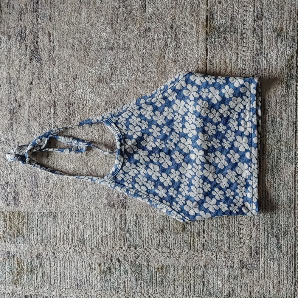 AEO floral cropped halter top